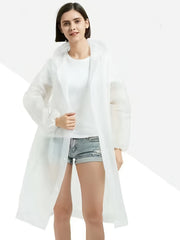Reusable Rain Poncho for Adults with Hood