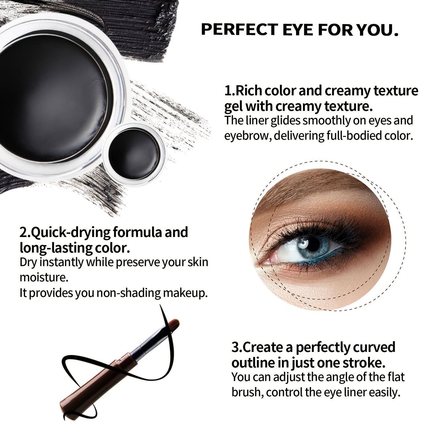 Waterproof Eyeliner Gel High Pigment Brown Eyeliner Cream