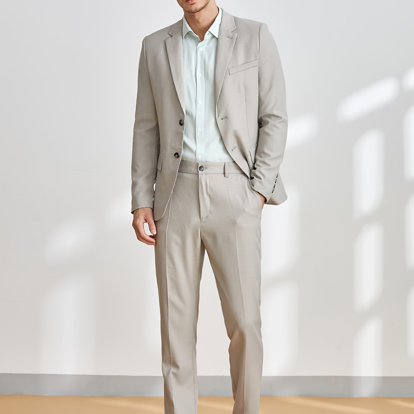 Men's 2-Piece Suit Jacket & Dress Pants Set for Business Dinner Wedding