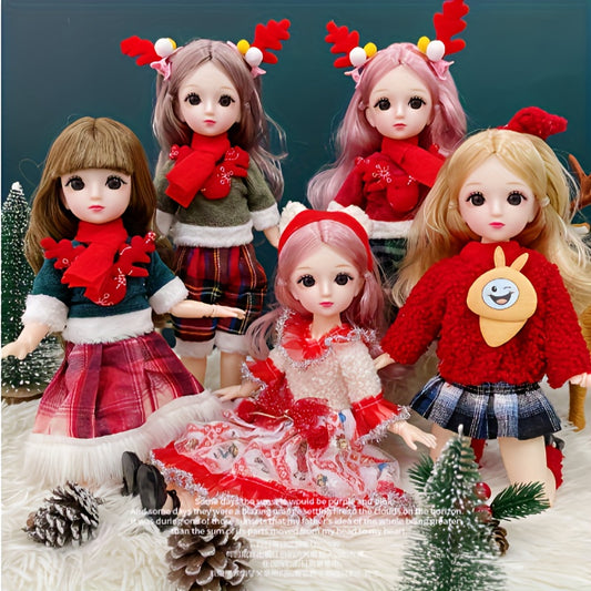 Christmas Style Doll Costume and Headdress Set for Girls