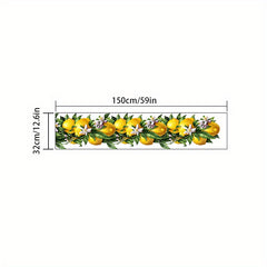 Summer Lemon Pattern Table Runner Farmhouse Linen for Party Wedding