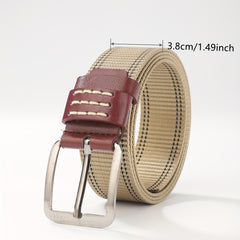 Men's Canvas Belt Pin Buckle Belt Outdoor Casual Jeans