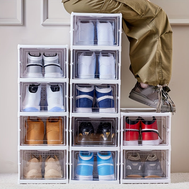 Clear Shoe Storage Boxes Stackable Shoe Organizer