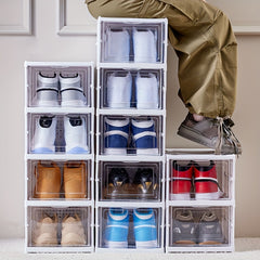 Clear Shoe Storage Boxes Stackable Shoe Organizer