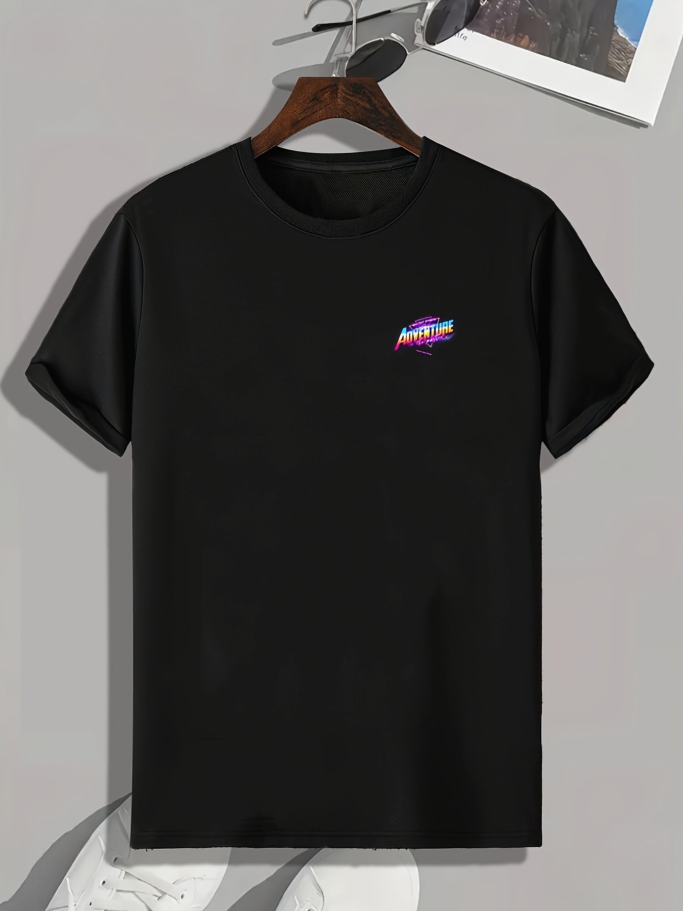 Letter Pattern Print Men's Tee - Graphic Sports Tshirt