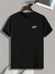 Letter Pattern Print Men's Tee - Graphic Sports Tshirt