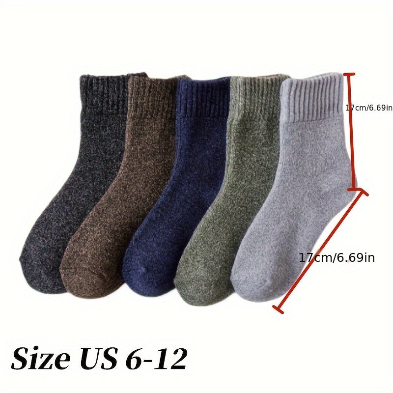 5 Pairs Winter Warm Crew Socks for Men