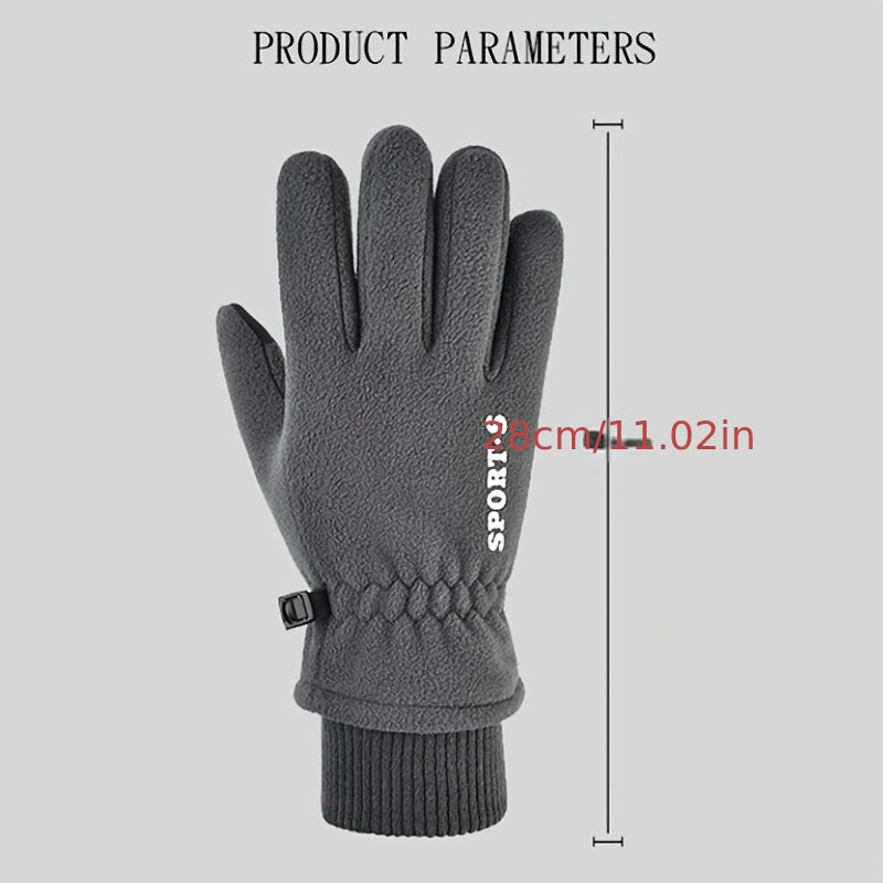 Men's Winter Fleece Touch Screen Cycling Ski Gloves