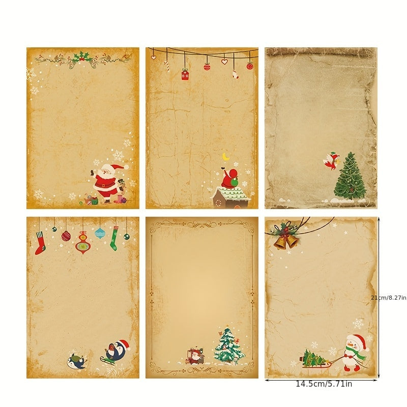 30pcs Vintage Christmas Letter Paper & Envelopes Set