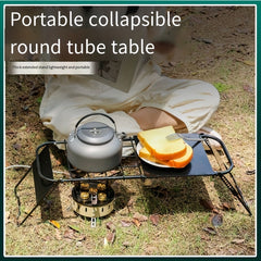Folding Picnic Table Stove Rack Bracket Metal Portable Tea Table