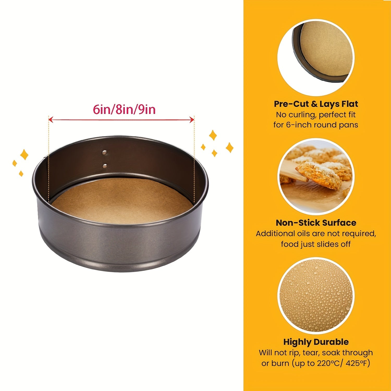 Round Parchment Papers 15 20 22 Non Stick Cake Pan Parchment Liners