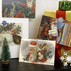 30pcs Santa Gift Card Postcards - Holiday Greetings & Christmas Blessings