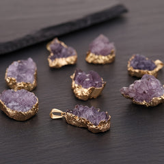 Natural Amethyst Rock Pendant Healing Crystal Gemstone 3.05 Cm