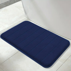 Thick Memory Foam Bath Rug Soft Absorbent Bath Mat Plush Velvet Navy