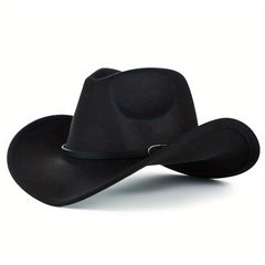 Western Cowboy Felt Hat Men's Rolled Brim Jazz Hat