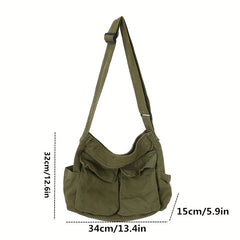 Women's Canvas Messenger Bag Large Capacity Crossbody Bag