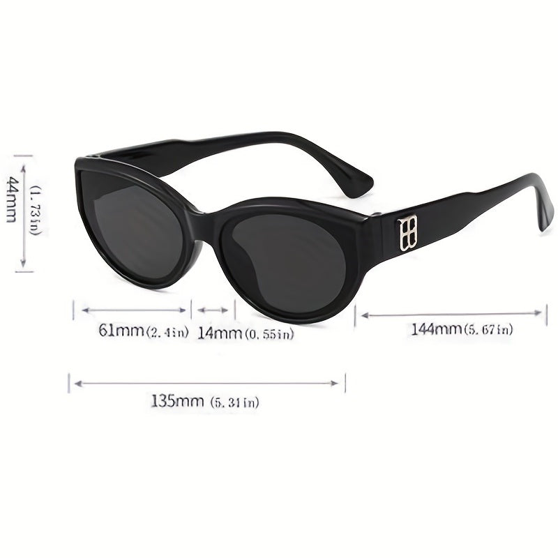 Cat Eye Sunglasses Oval Frame Wrap Around Glasses UV400