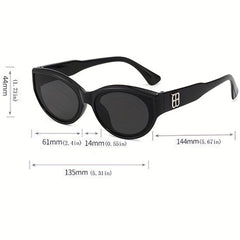 Cat Eye Sunglasses Oval Frame Wrap Around Glasses UV400