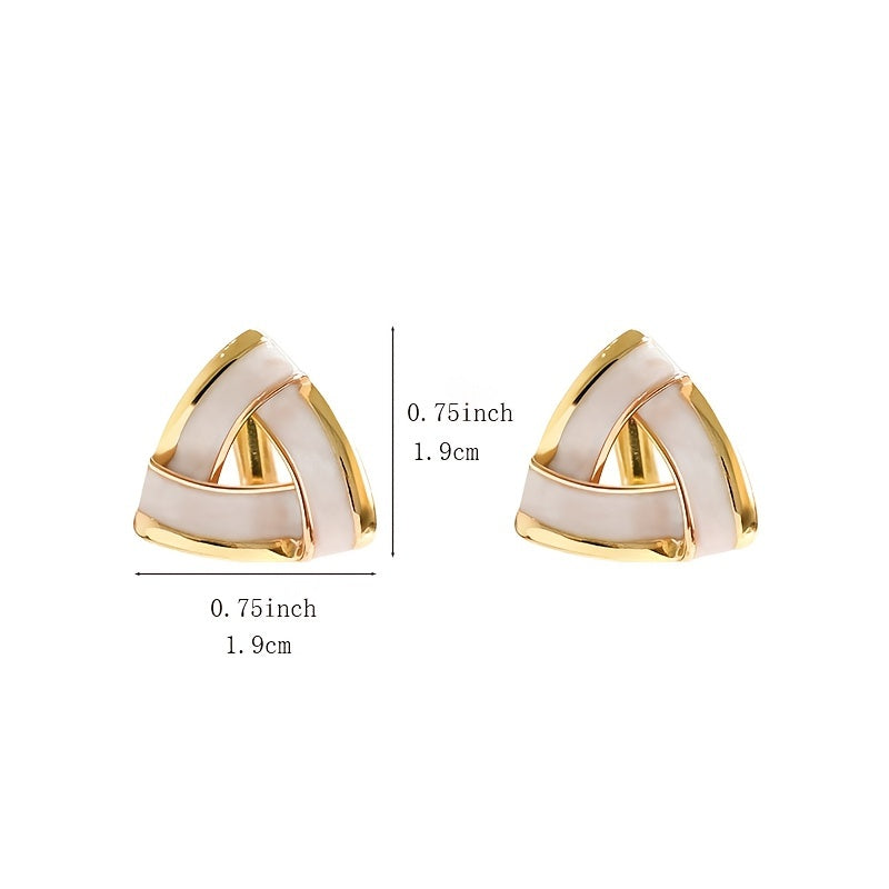 Alloy Triangle Stud Earrings Female Temperament Ear Jewelry 1Pair
