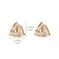Alloy Triangle Stud Earrings Female Temperament Ear Jewelry 1Pair