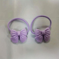 2PCS Princess Bow Knot Hair Ties Elastic Hair Bands Girls Accessories