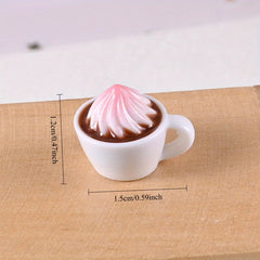 3pcs Cappuccino Cups Set Dollhouse Decor Realistic Coffee Shop Accessories