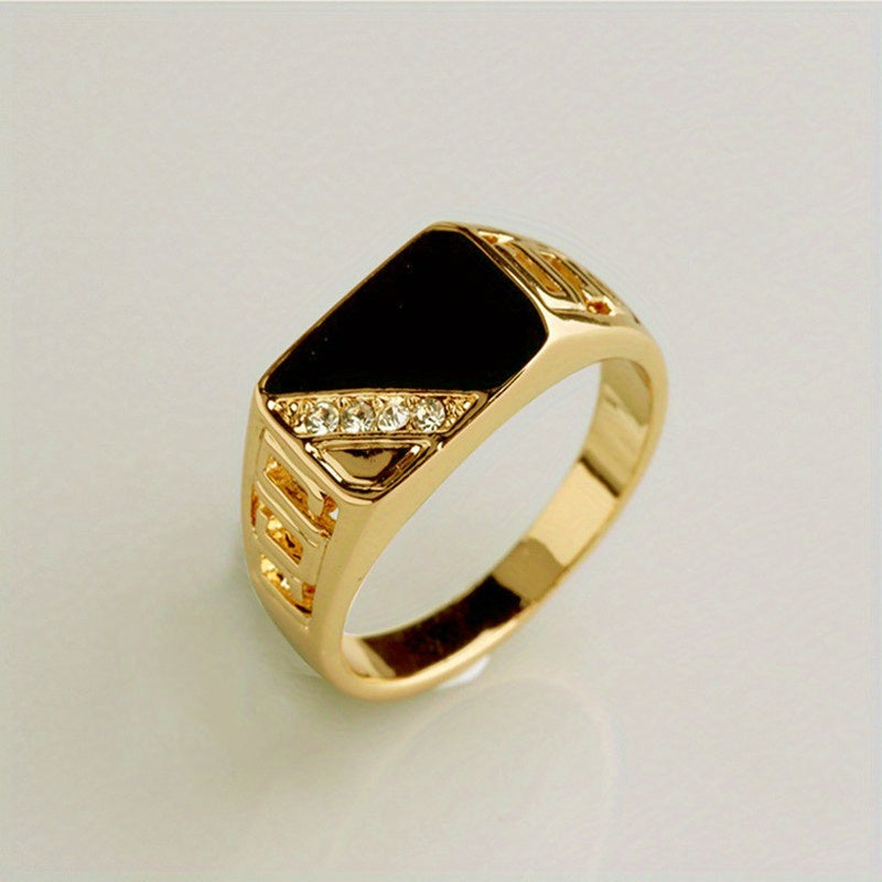 Bohemian Square Men's Ring Hand Jewelry Engagement Ring