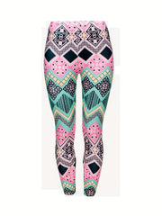 Geo Print Leggings High Waist Casual Leggings