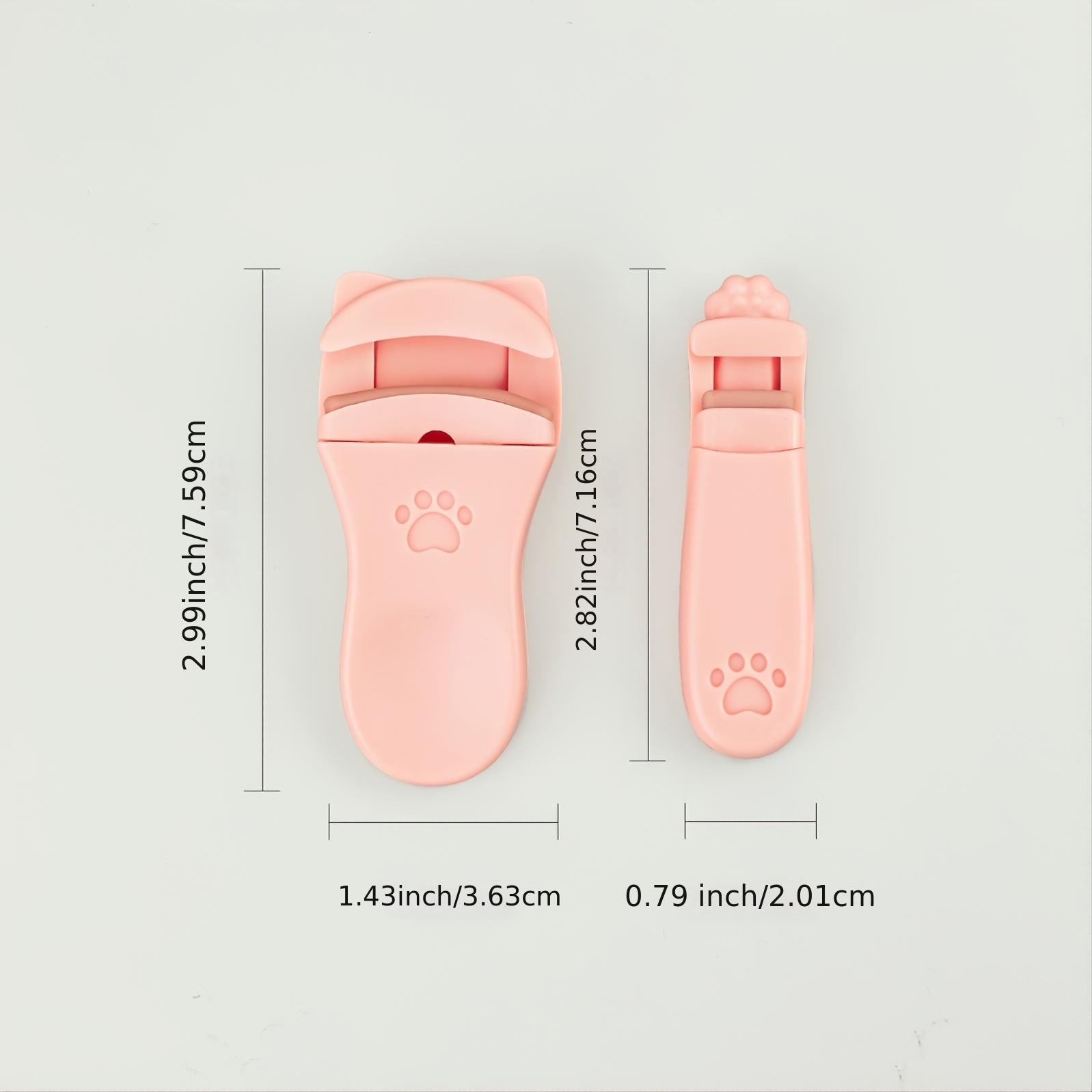 2pcs Portable Eyelash Curler with Silicone Replacement Pads