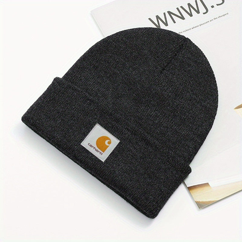 Men's Grey Knit Cuffed Beanie Hat