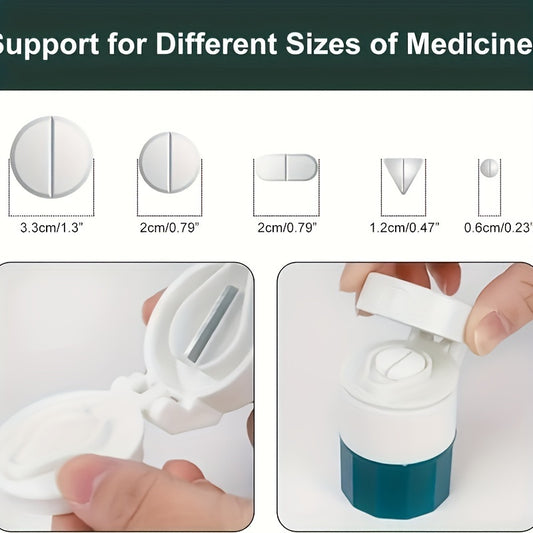 4-in-1 Pill Cutter & Grinder with Storage Compartment
