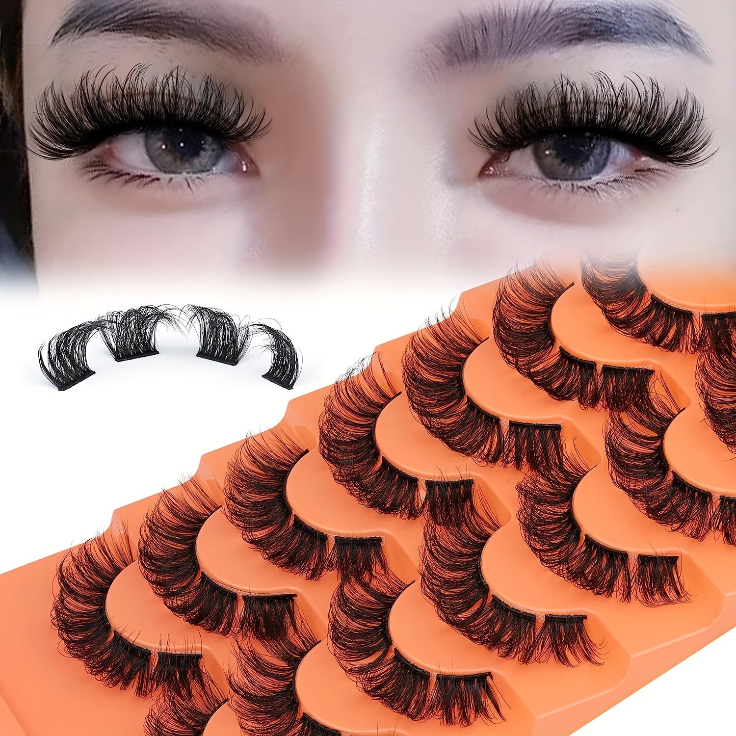 Dramatic Strip Lashes Extensions Wispy 7 Pairs