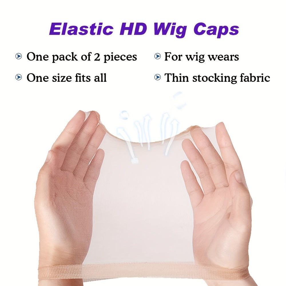 12pcs Ultra Thin Invisible HD Wig Cap Sheer Nylon Stocking Cap for Women