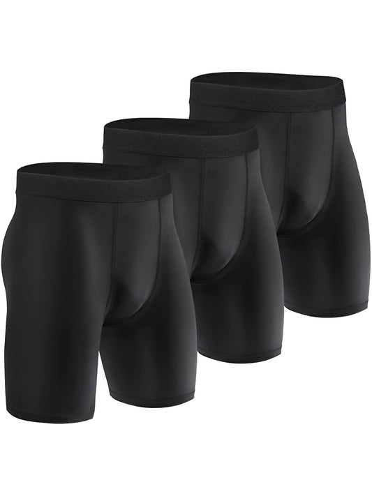 3 Pcs Men's Solid Sports Shorts Set Quick Dry Outdoor Gym Fitness