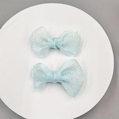2pcs Baby Girls Mesh Bow Hair Clips Princess Headwear Hair Accessories