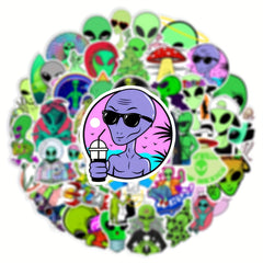 50pcs Aliens Series Doodle Stickers Waterproof DIY Decorative Stickers