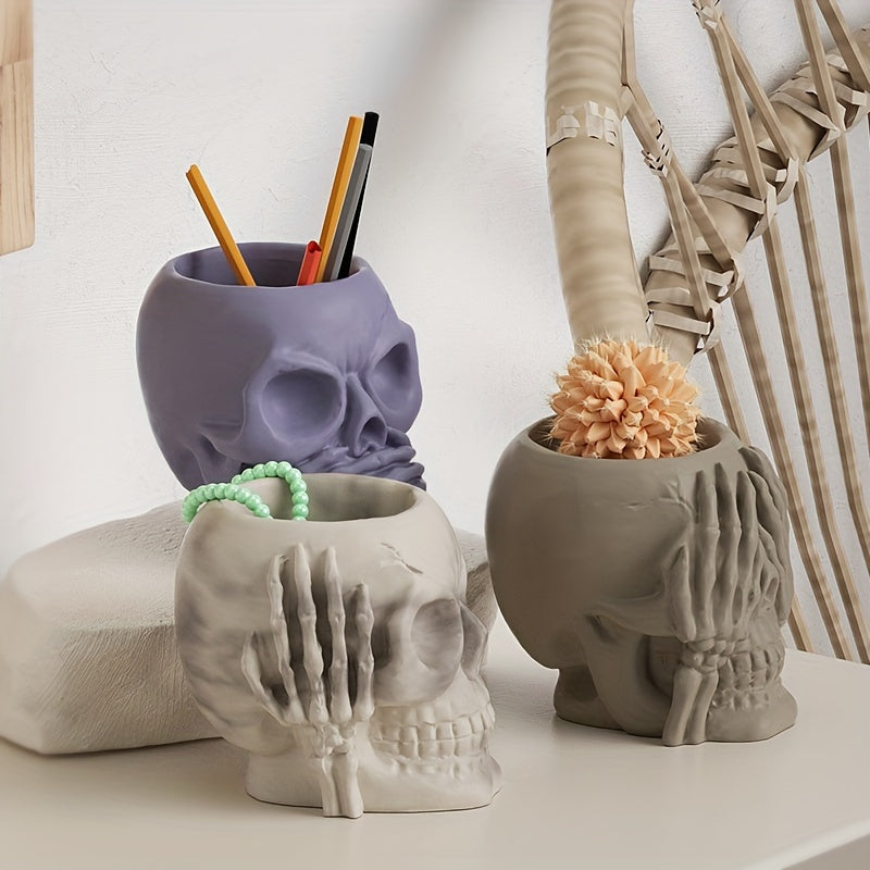 Large Halloween Skull Storage Box Resin Mold for Epoxy Resin