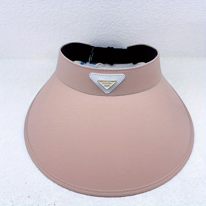 Triangle Patch Sun Visor Hat Large Brim UV Protection Sports Hat