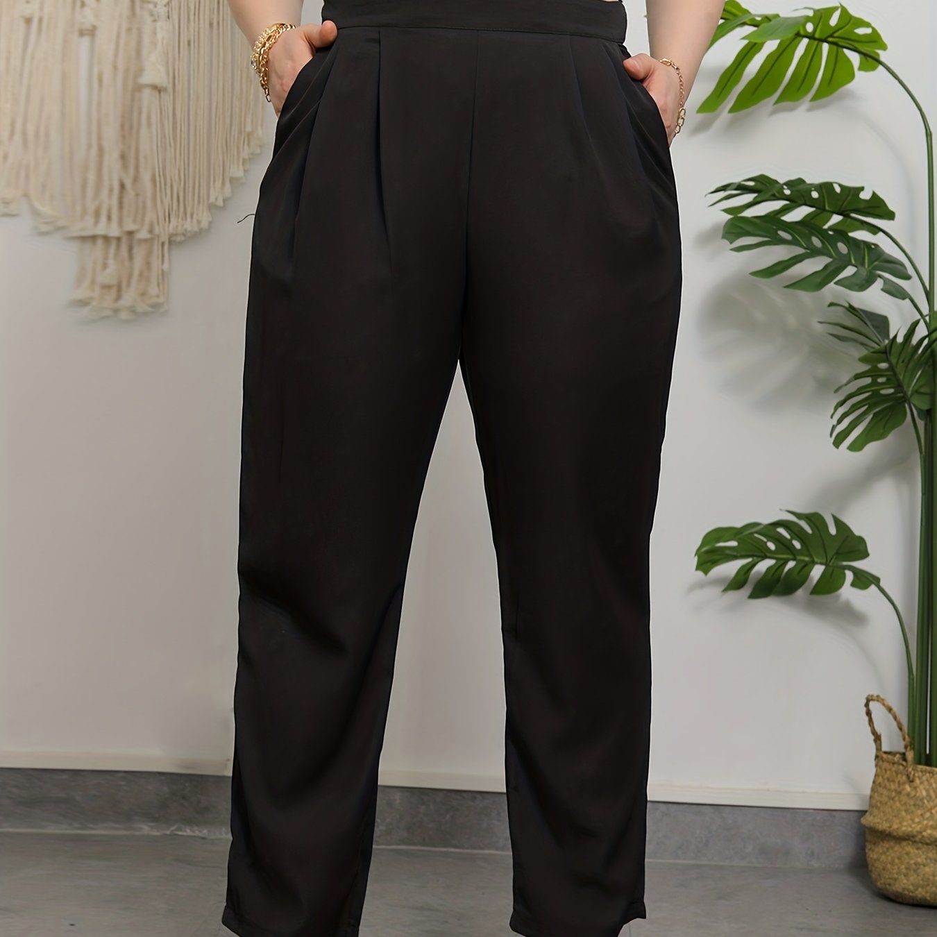  High Rise Wide Leg Workwear Pants