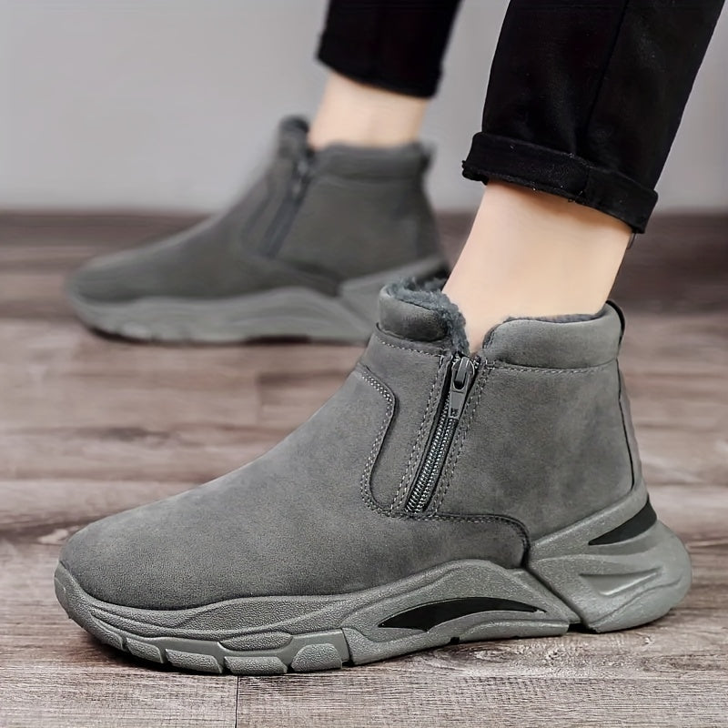Men's Zipper Boots with Fleece Lining