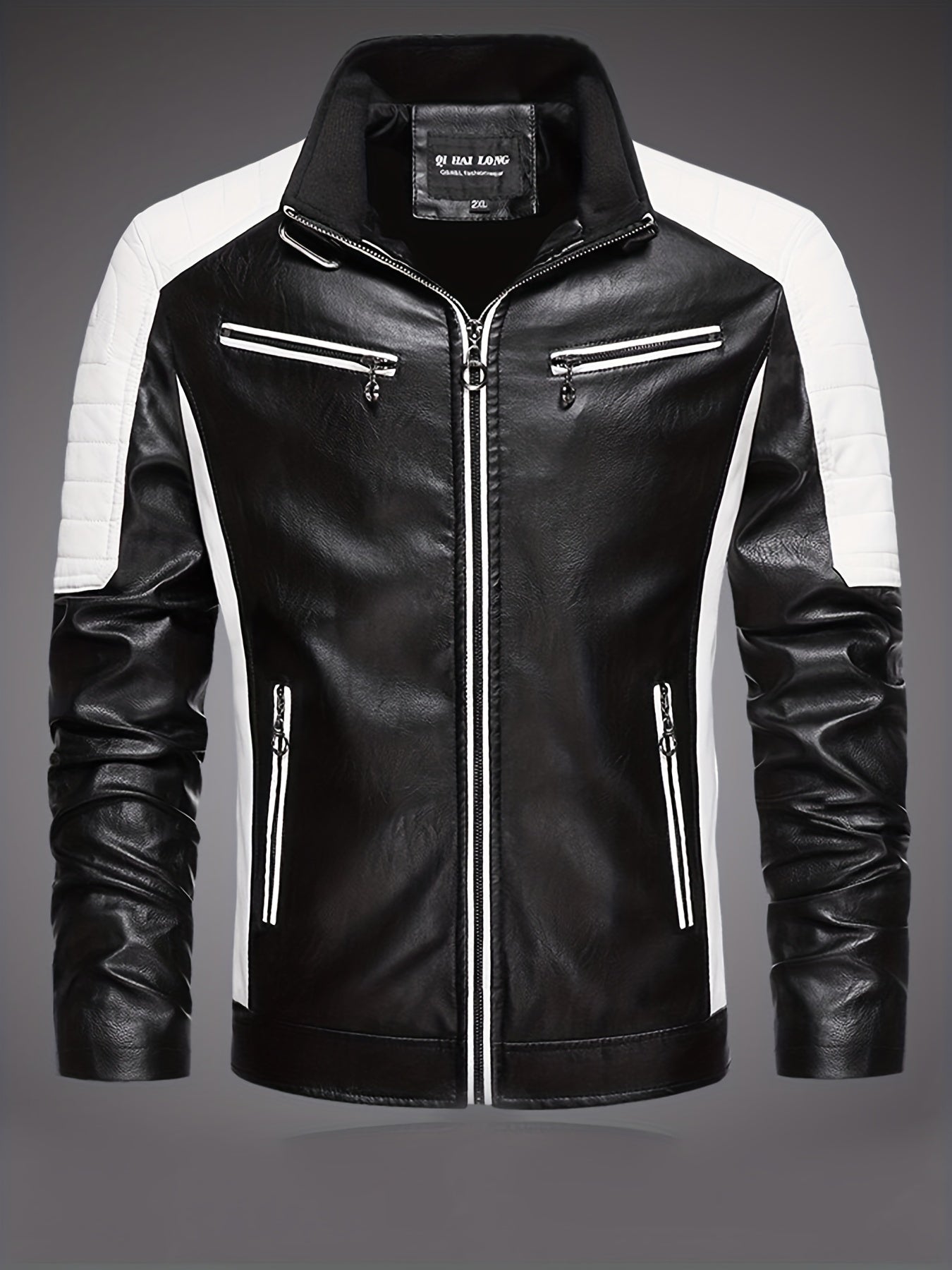 Men's Soft Shell PU Leather Jacket Windproof & Waterproof