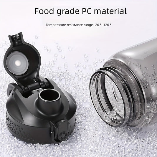 1000ml Portable Water Bottle Flip Top Bottle with Scale for Outdoor Travel