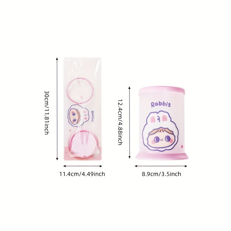 Creative Round Folding Pen Holder Small Fresh Stationery Storage Box