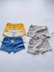 5 Boys' Boxer Briefs Animal Print Elastic Shorts Soft 95 Cotton Underwear