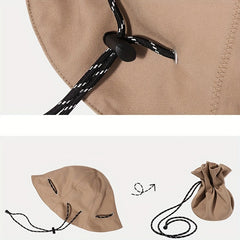 Short Brim Bucket Hat Thin Breathable Solid Sunscreen Travel
