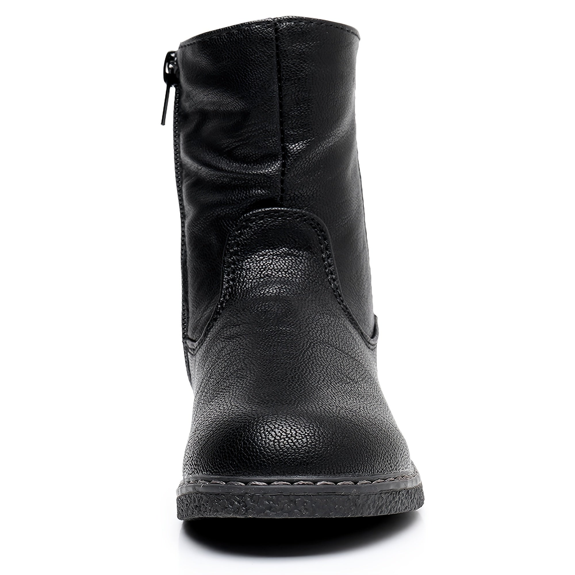 Girls' Casual Solid Zipper Boots for Comfortable Wear