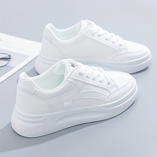 Women Round Toe Flat Sneakers Lace Up Low Top Board Shoes