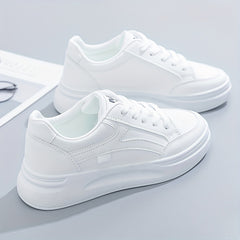 Women Round Toe Flat Sneakers Lace Up Low Top Board Shoes