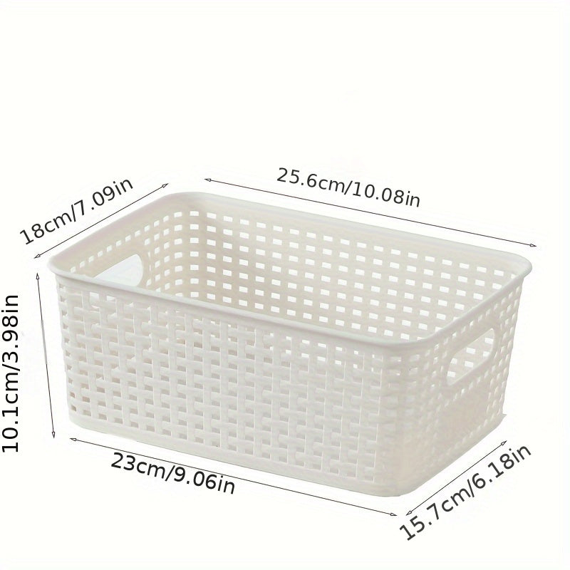 6pcs Plastic Weave Storage Bins - Home Organization and Storage