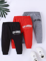 3pcs Baby Boys Casual Elastic Waist Sports Pants for Spring Autumn